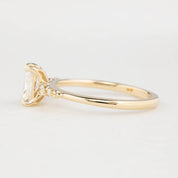 Estel Fleur Four Prongs Ring, GIA Certified 0.71ct Radiant Diamond, 14K Yellow Gold (One of a kind)