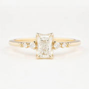 Estel Fleur Four Prongs Ring, GIA Certified 0.71ct Radiant Diamond, 14K Yellow Gold (One of a kind)