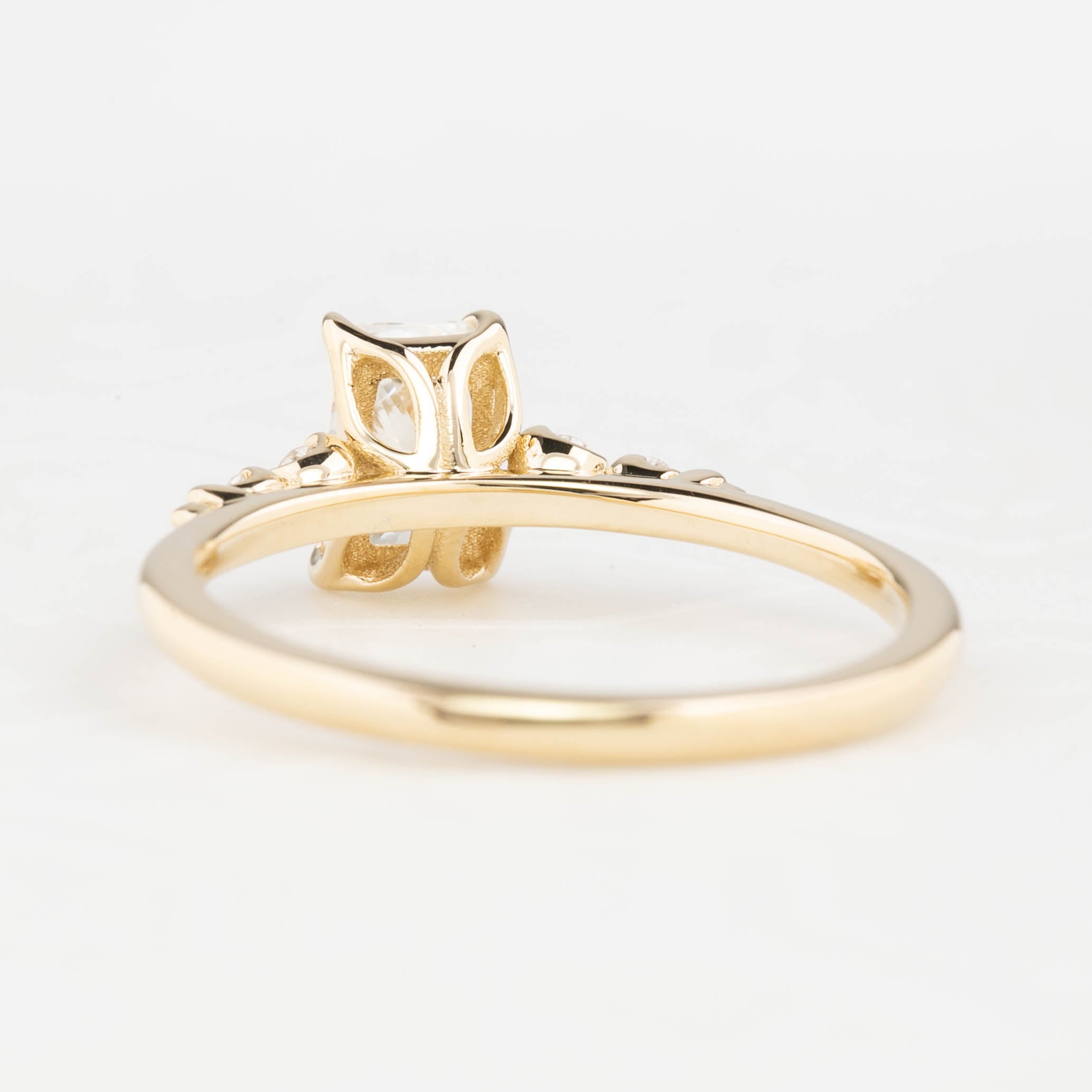 Estel Fleur Four Prongs Ring, GIA Certified 0.71ct Radiant Diamond, 14K Yellow Gold (One of a kind)