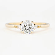 Estel Ring 0.80ct Round Lab Diamond, 14K Yellow Gold, GCAL Certified (One of a kind)