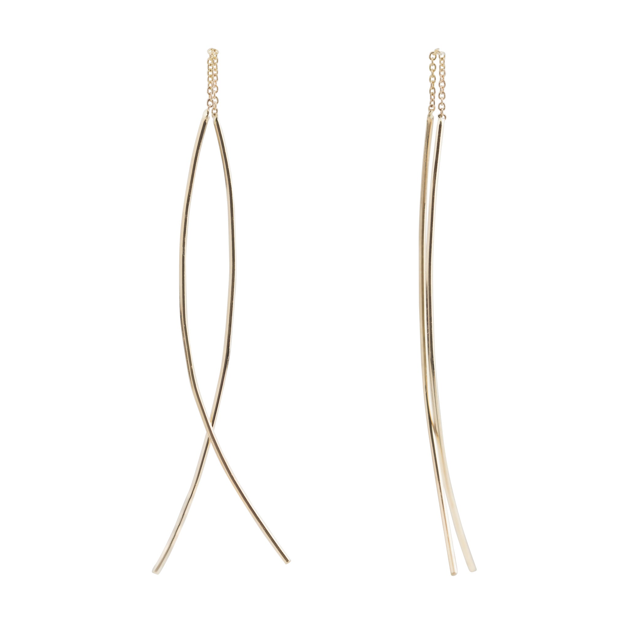 Gold Streaks Swing Earrings