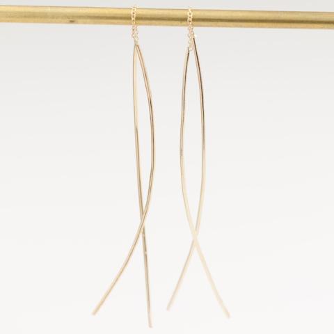 Gold Streaks Swing Earrings