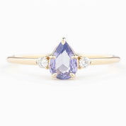 【即日配送】エミリーリング ・0.60ct・非加熱マダガスカル産ライトブルーサファイア・K14YG