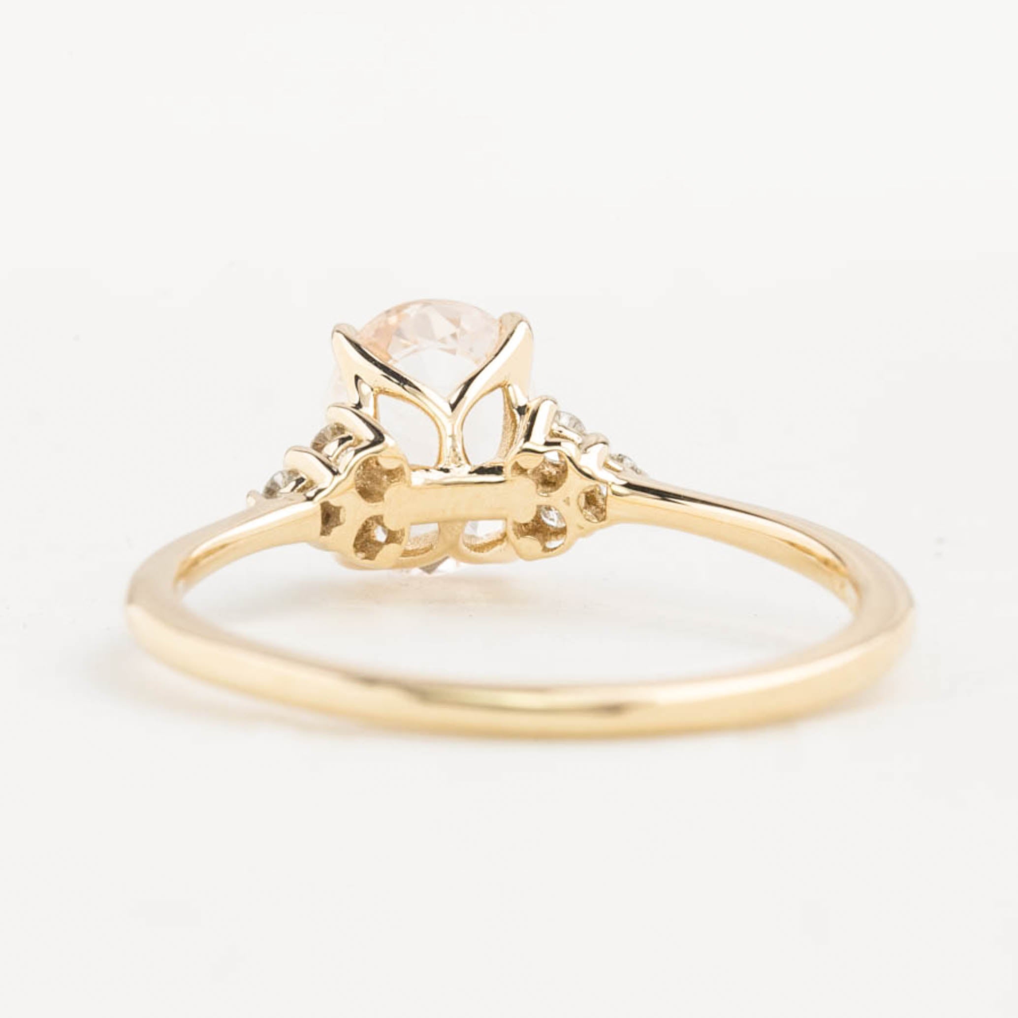 【即日配送】テレサリング ・1.44ct・非加熱マダガスカル産ライトピーチサファイア・K14YG
