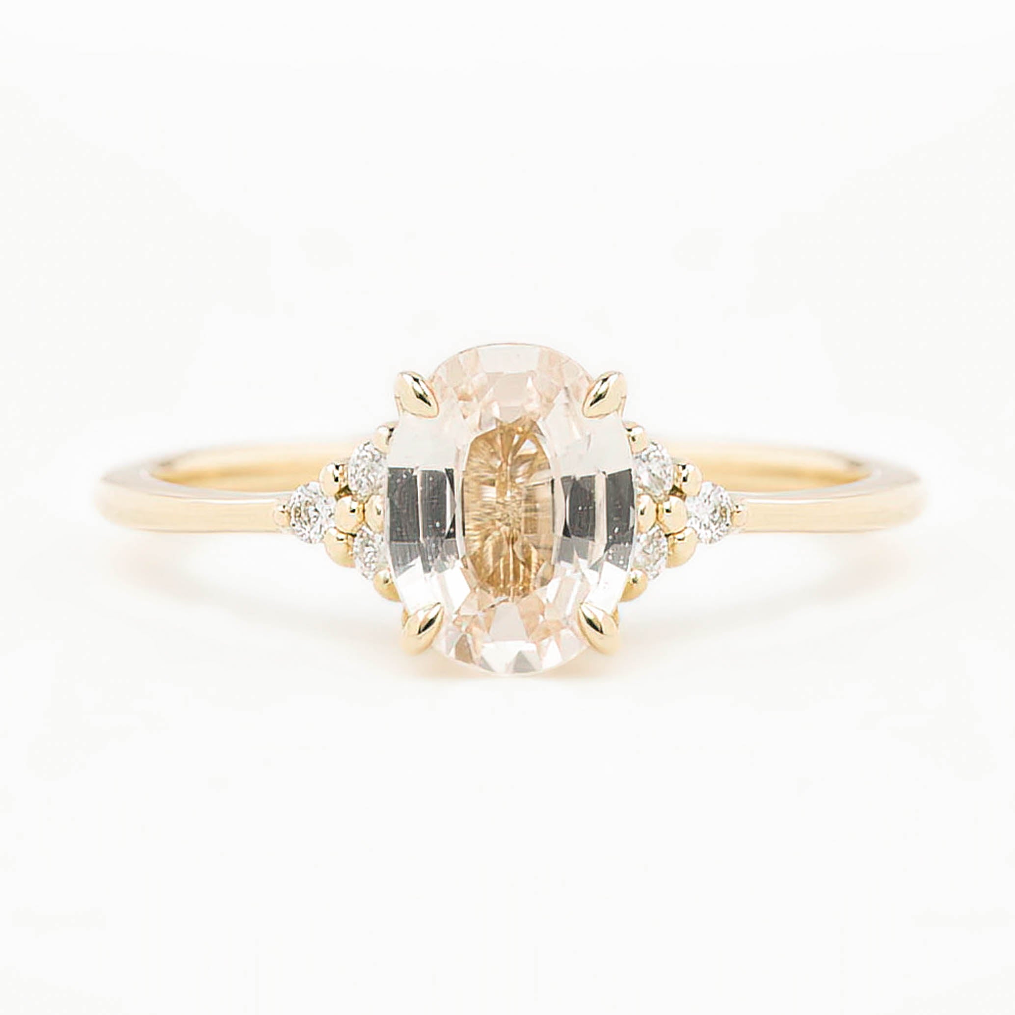 【即日配送】テレサリング ・1.44ct・非加熱マダガスカル産ライトピーチサファイア・K14YG