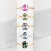 【一点物】フローリンリング ・1.37ct・非加熱ライトブルーサファイア・K14WG