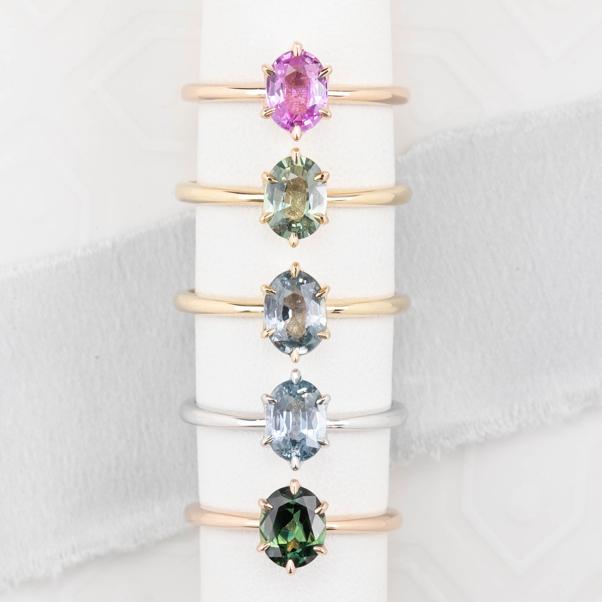 【一点物】フローリンリング ・1.37ct・非加熱ライトブルーサファイア・K14WG
