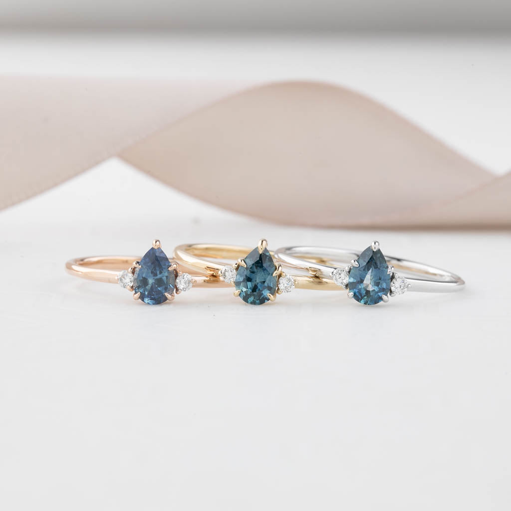 Emilie Ring 6mm 0.55ct Blue Montana Sapphire 14K Yellow Gold