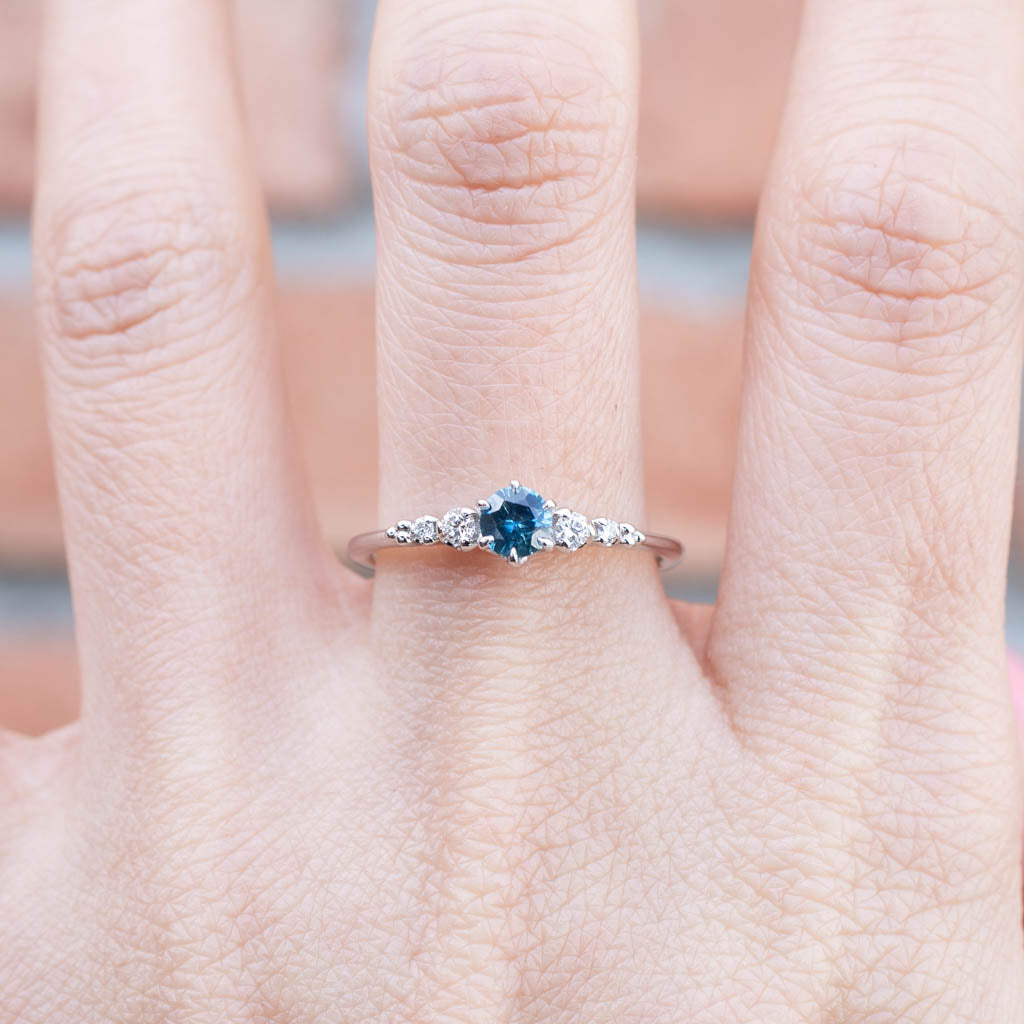 Estel Fleur Ring, 0.30ct Montana Sapphire of your choice