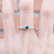 Estel Fleur Ring, 0.30ct Montana Sapphire of your choice
