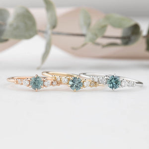 Estel Fleur Ring, 0.30ct Montana Sapphire of your choice