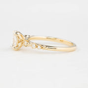 Wisteria Ring, 0.63ct Oval Rose Cut Diamond, 14k Yellow Gold (One of a kind)