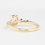 Wisteria Ring, 0.63ct Oval Rose Cut Diamond, 14k Yellow Gold (One of a kind)