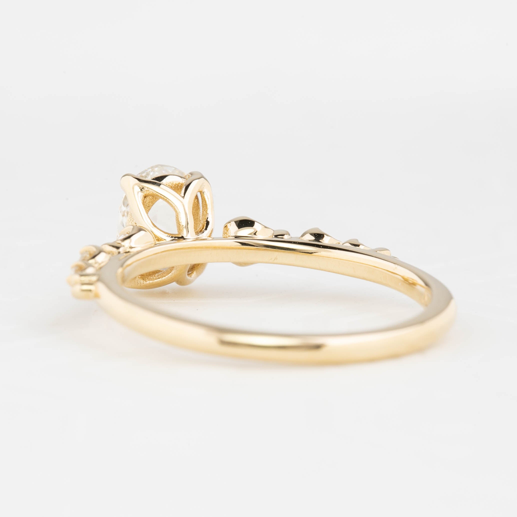 Wisteria Ring, 0.63ct Oval Rose Cut Diamond, 14k Yellow Gold (One of a kind)