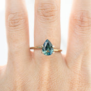 [Reserved for CD] 2.03ct Pear Cut Parti Blue Green Madagascar Sapphire SF225
