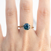 2.45ct Round Cut Blue Green Madagascar Sapphire SR217