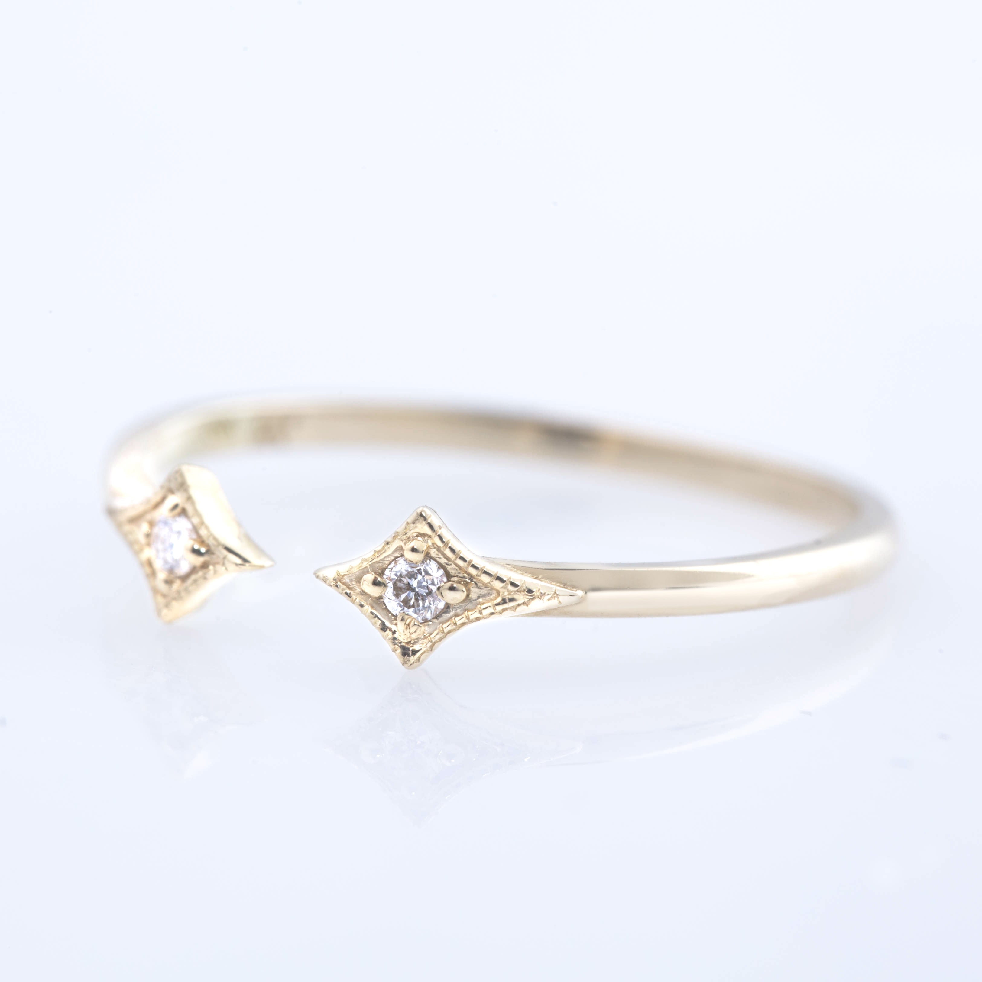 Double Star Diamond Open Ring