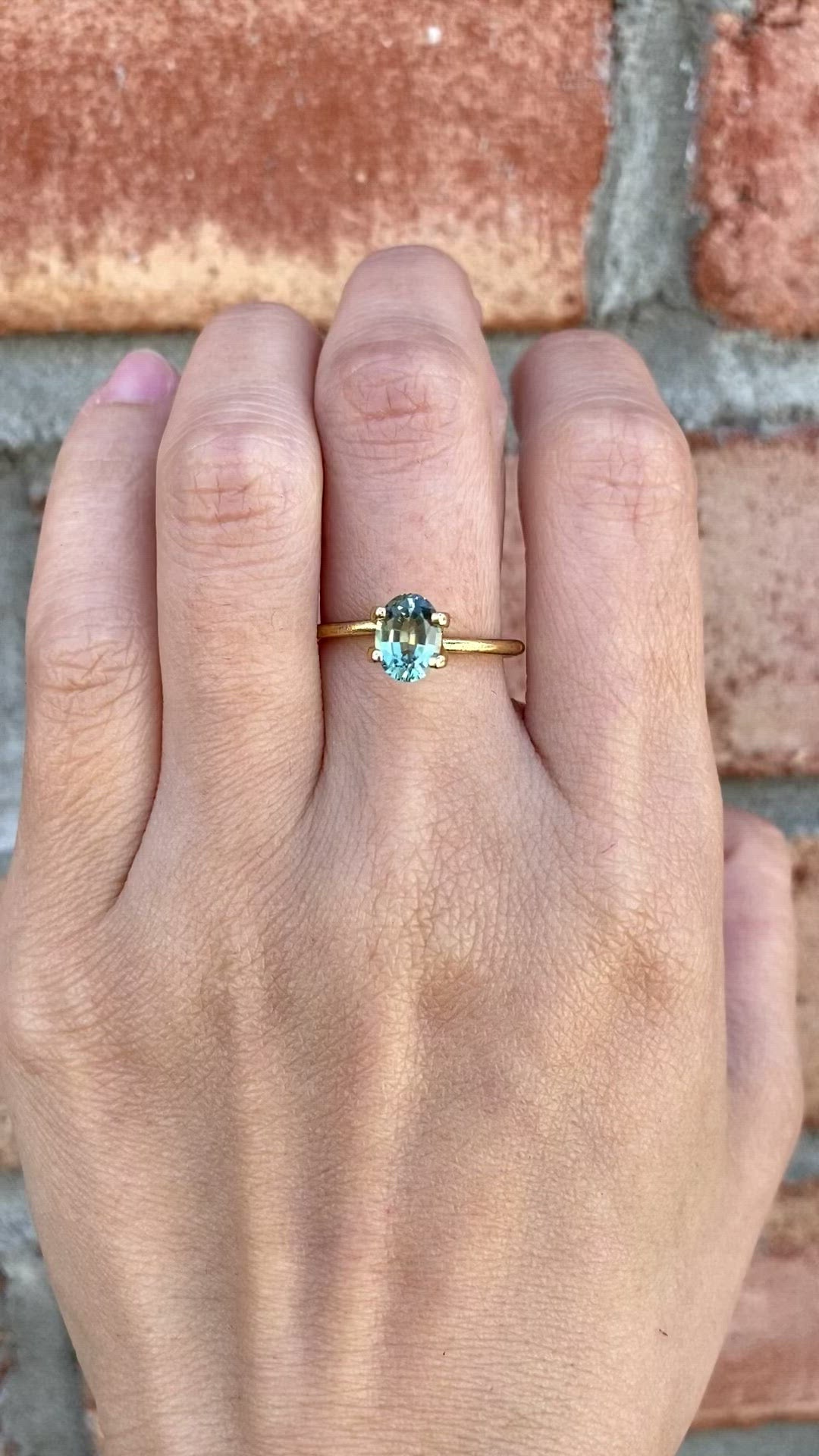 1.16ct Oval Cut Light Blue Green Montana Sapphire