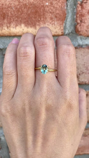 1.16ct Oval Cut Light Blue Green Montana Sapphire