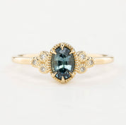 Celine Ring, 0.60ct Montana Sapphire, oval shape gemstone