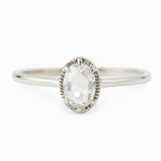 Ava Ring, Oval Rose Cut Diamond