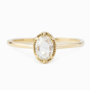 Ava Ring, Oval Rose Cut Diamond