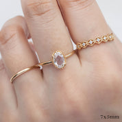Ava Ring, Oval Rose Cut Diamond