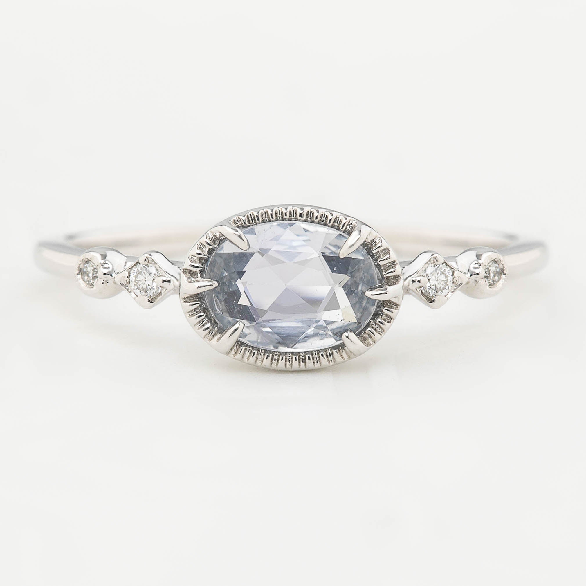 【即日配送】ステラリング ・0.80ct・非加熱ブルーサファイア・K14WG