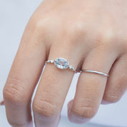 【即日配送】ステラリング ・0.80ct・非加熱ブルーサファイア・K14WG