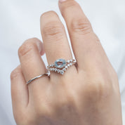 【即日配送】ステラリング ・0.80ct・非加熱ブルーサファイア・K14WG