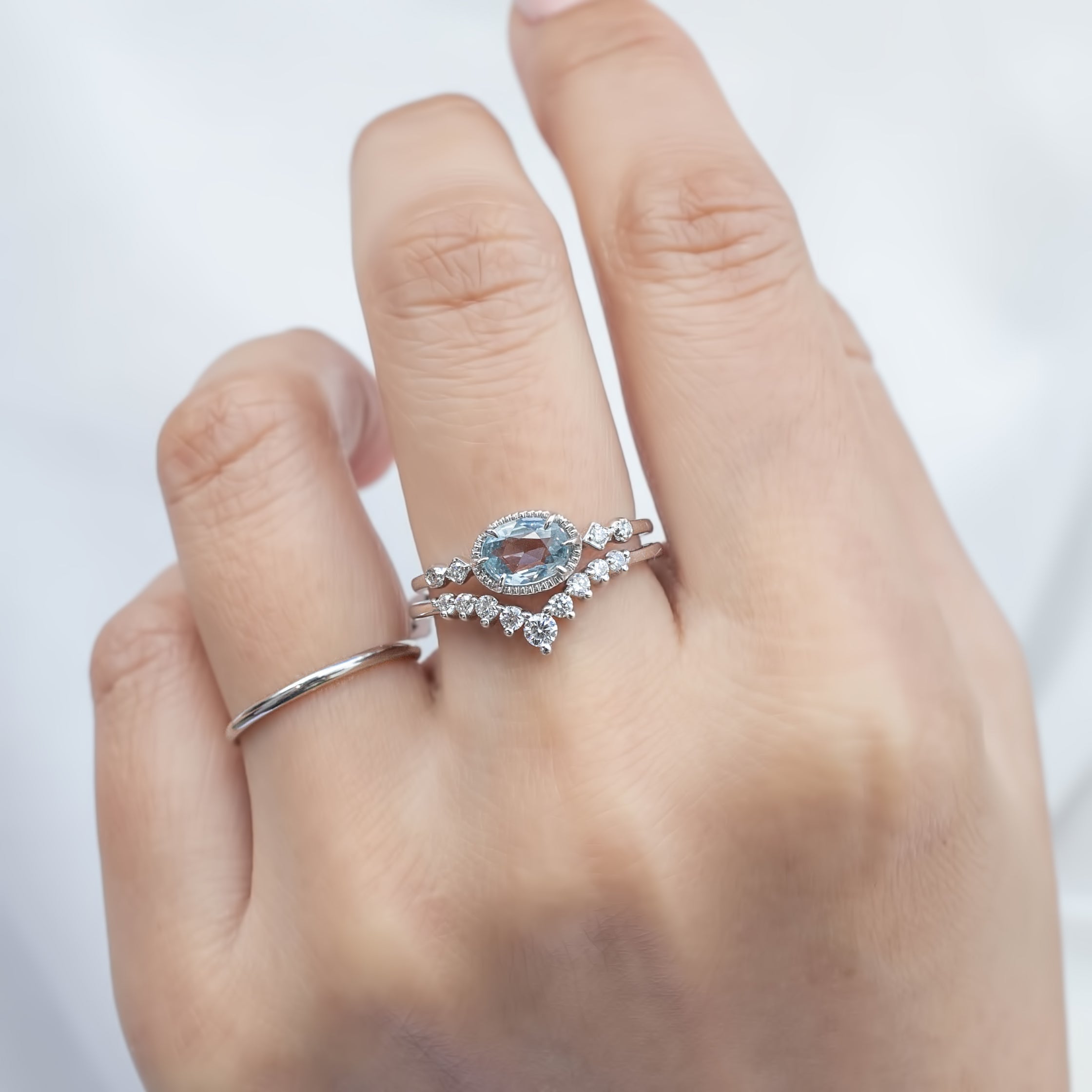【即日配送】ステラリング ・0.80ct・非加熱ブルーサファイア・K14WG
