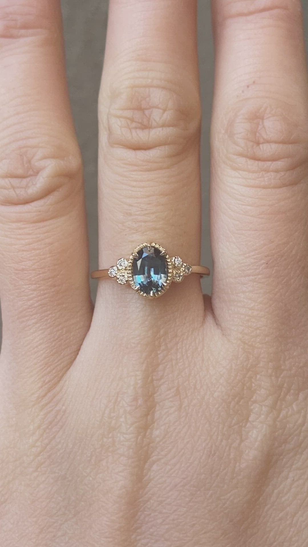 Celine Ring 0.86ct Teal Blue Montana Sapphire Ring (One of a kind)