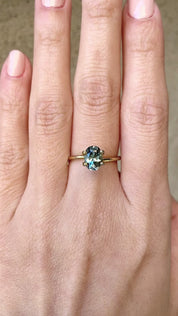 1.36ct Oval Cut Blueish Green Montana Sapphire