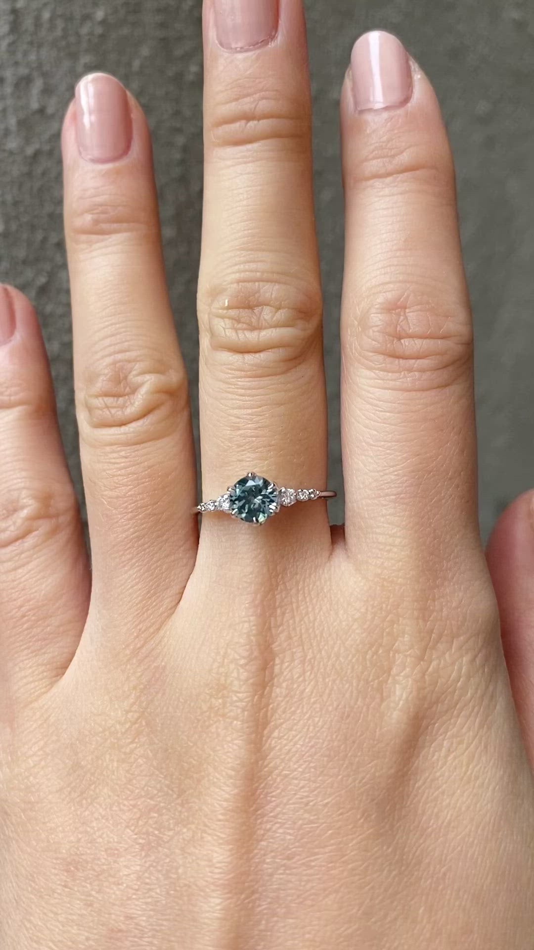 Estel Fleur Six Prongs Ring - 0.98ct Light Blue Montana Sapphire, 14k White Gold (One of a kind)