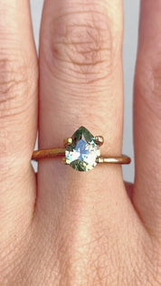 1.09ct Pear Cut Light Green Montana Sapphire SF170