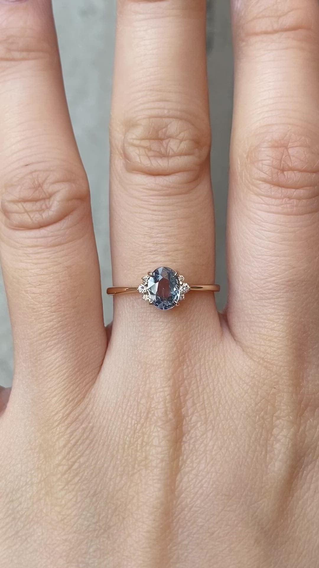 【即日配送】レナリング ・0.67ct・非加熱マダガスカル産ライトブルーサファイア・K14YG
