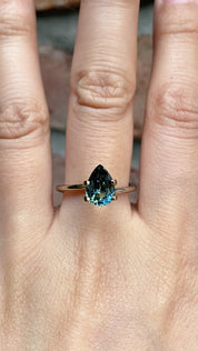 [Reserved for CD] 2.03ct Pear Cut Parti Blue Green Madagascar Sapphire SF225