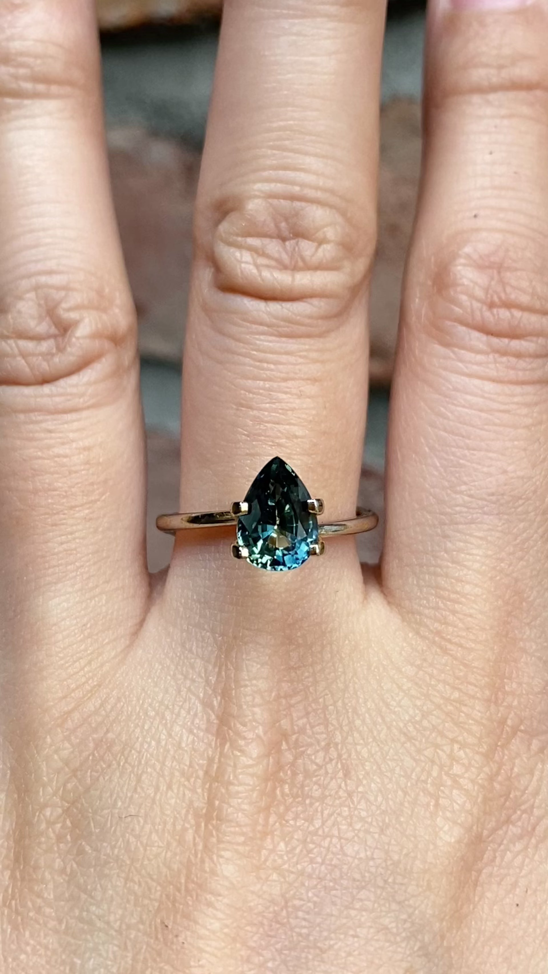 [Reserved for CD] 2.03ct Pear Cut Parti Blue Green Madagascar Sapphire SF225