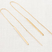 Gold Bar Threader Earrings
