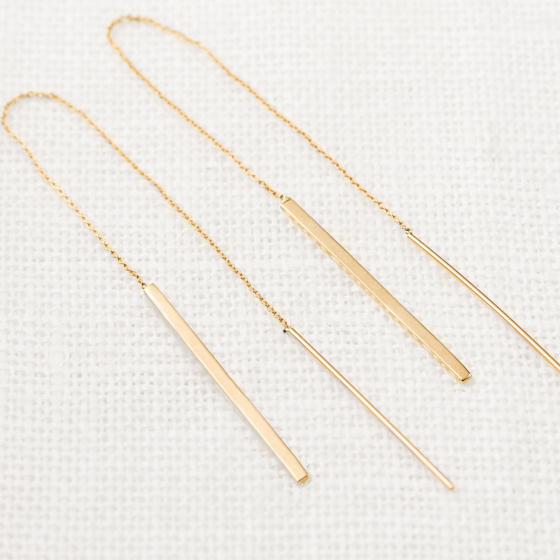Gold Bar Threader Earrings