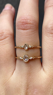 Estel Bezel Ring, Oval Rose Cut Diamond