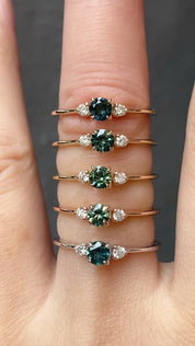Sofia Ring 4mm 0.30ct Queensland Sapphire 14k Gold