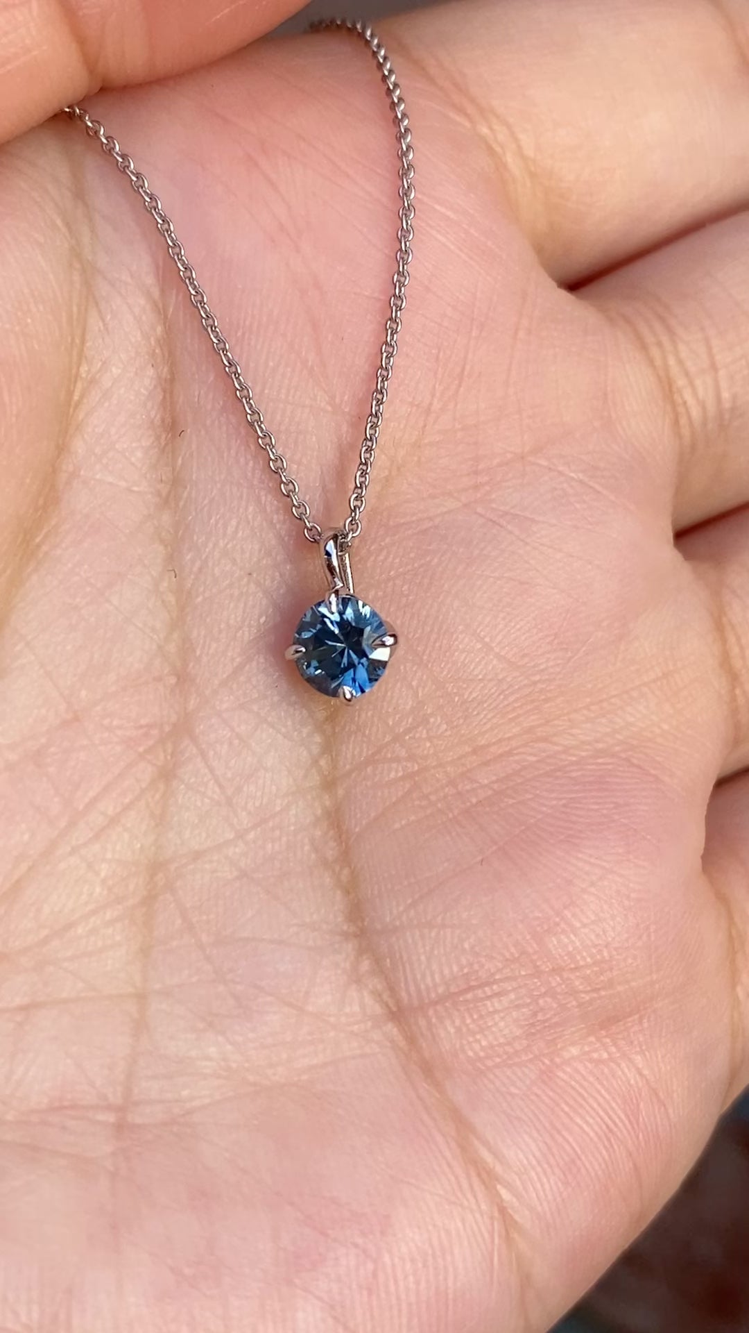 Alice Charm Necklace, Montana Sapphire