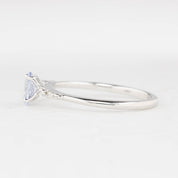 Estel Fleur Four Prongs Ring, 6mm 0.50ct Light blue Madagascar Sapphire 14K White Gold