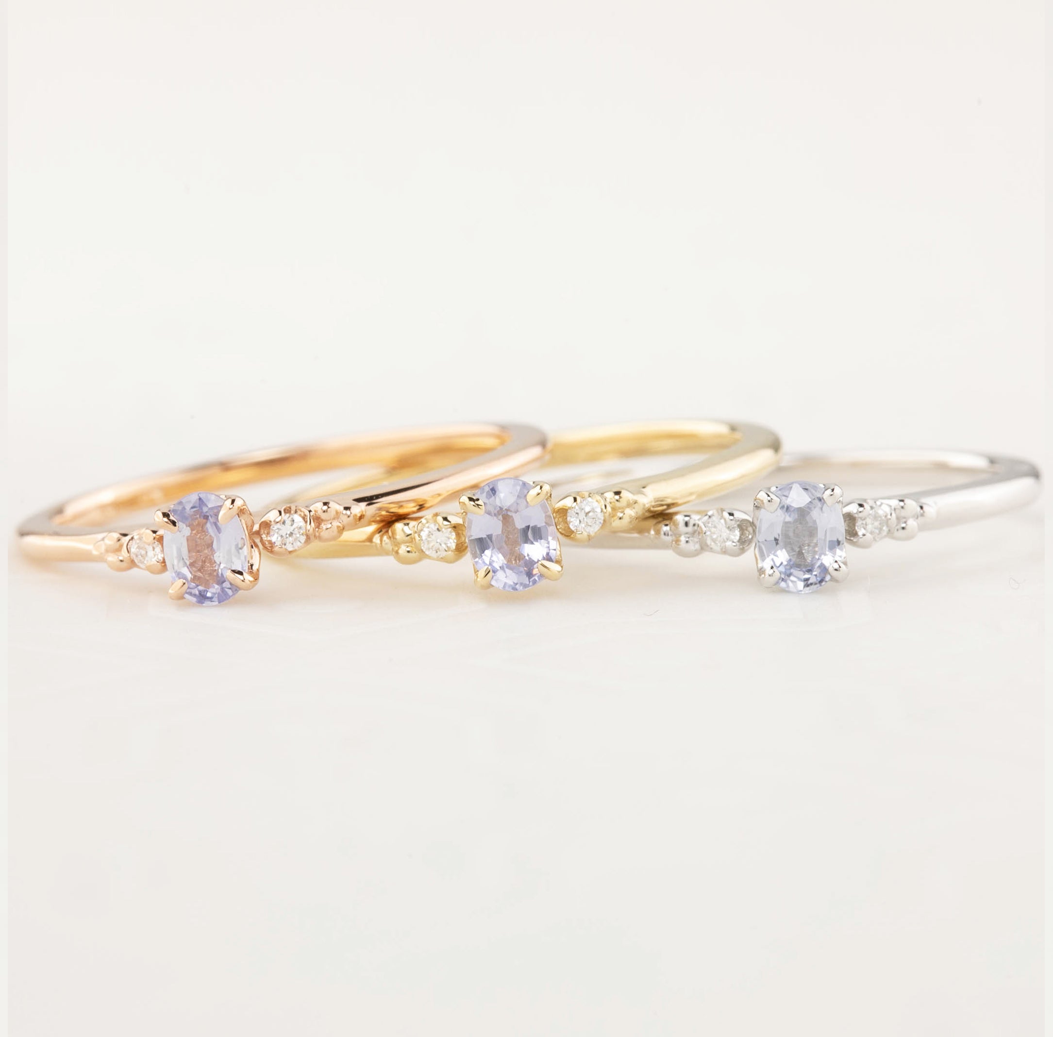 Estel Ring, 0.20ct Unheated Light Blue Sapphire