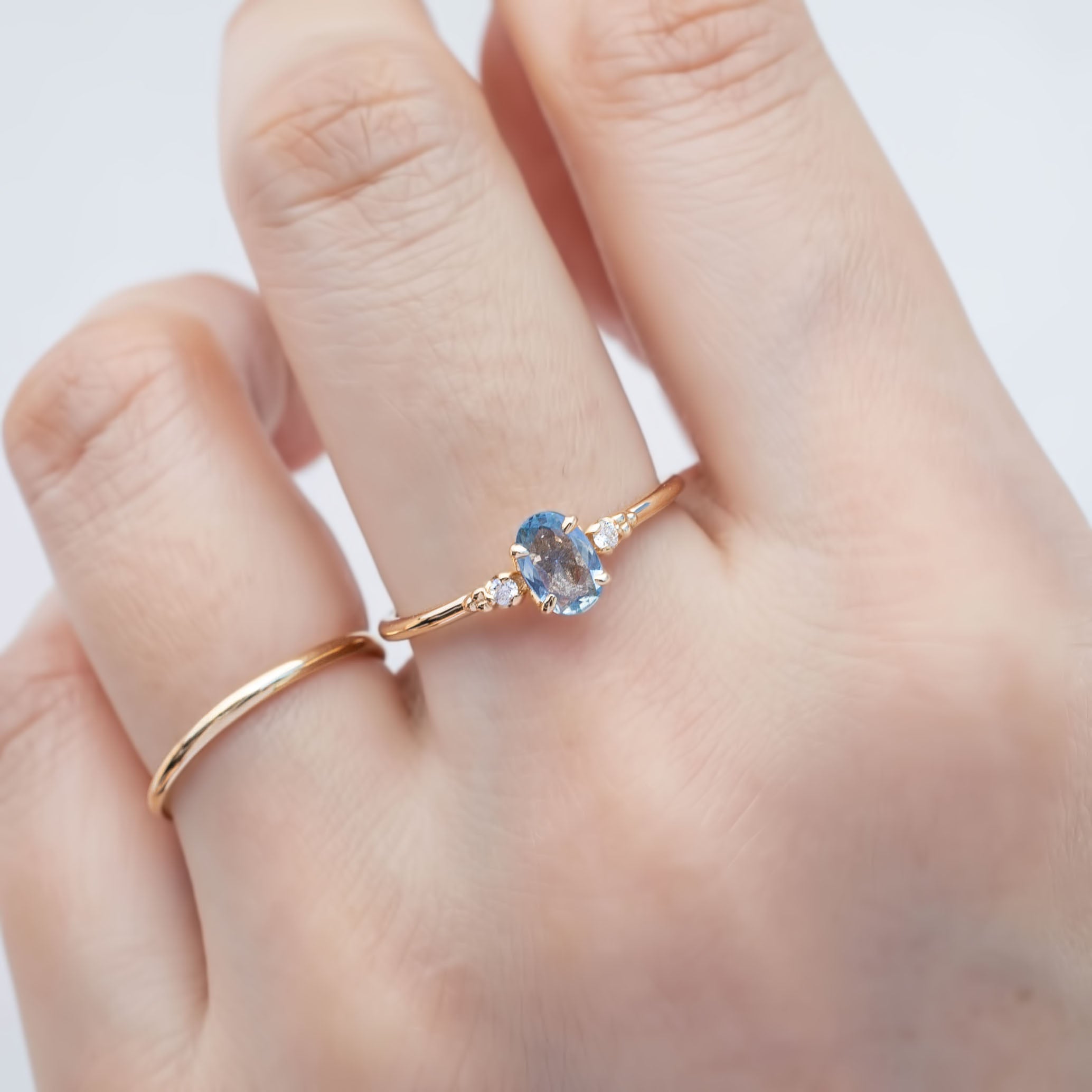 Estel Ring, 0.40ct Unheated Light Blue Sapphire of your choice