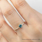 【即日配送】グレースリング ・0.45ct・加熱モンタナ産ブルーグリーンサファイア・K14YG
