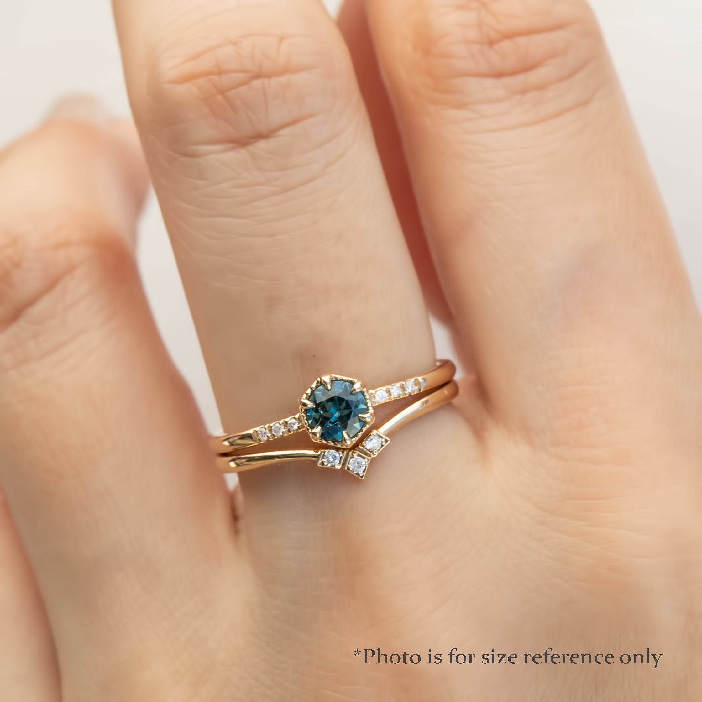 【即日配送】グレースリング ・0.45ct・加熱モンタナ産ブルーグリーンサファイア・K14YG