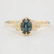 Celine Ring, 0.60ct Blue Green Montana Sapphire