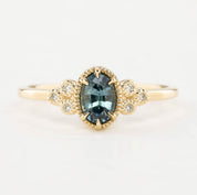 【即日配送】セリーヌリング ・0.60ct・モンタナ産ブルーグリーンサファイア・K14YG